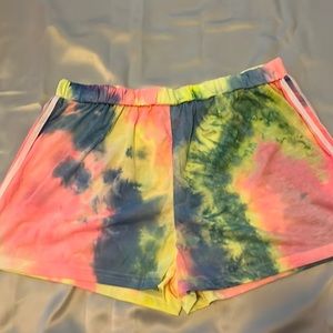 Shein Tie Dye Side Striped Shorts